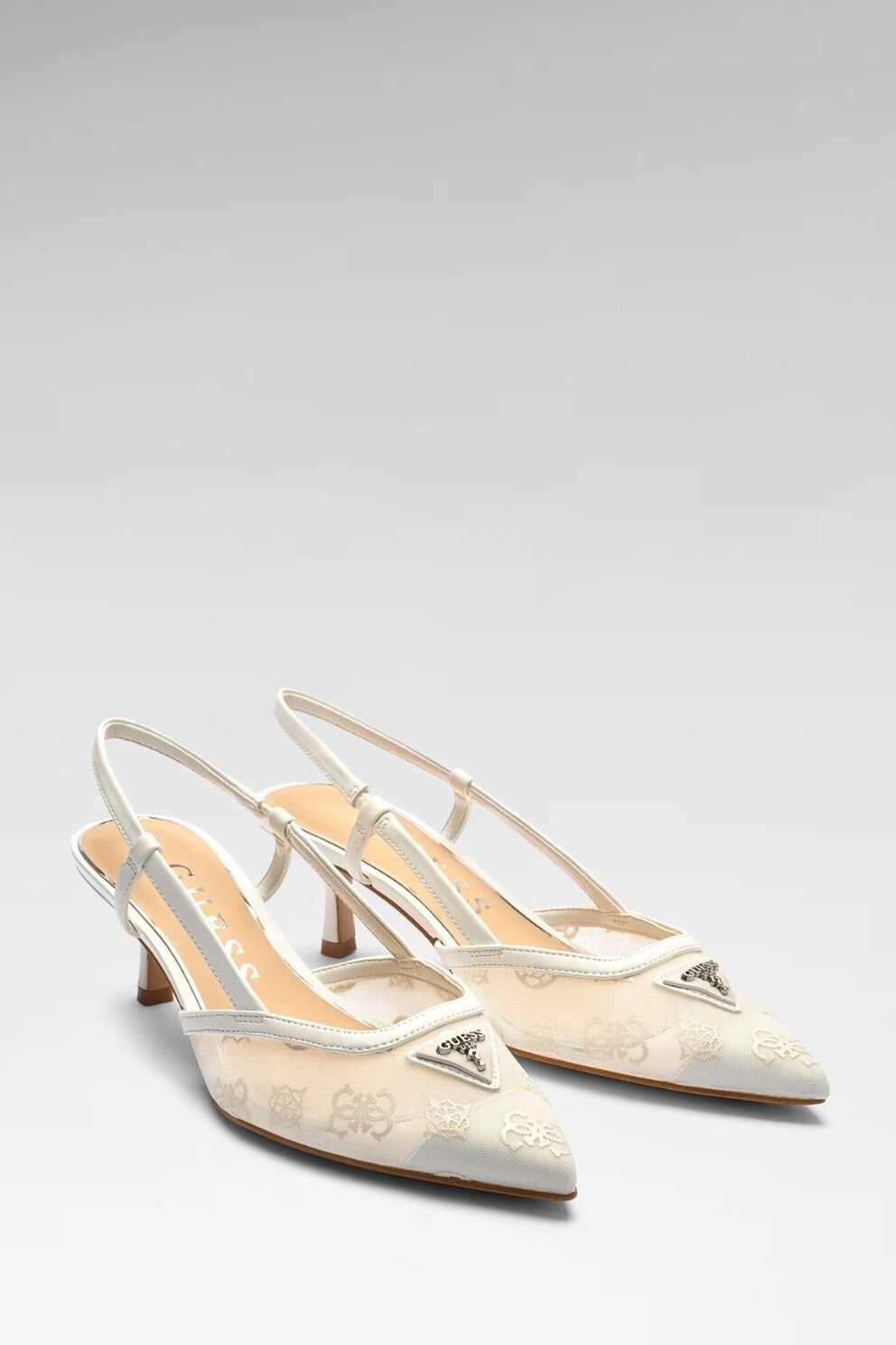 Guess Yanno Logo Slingback Beyaz