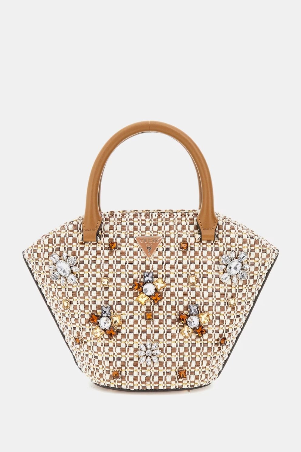 Guess Beauvoir Mücevher Detaylı El Çantası Bej