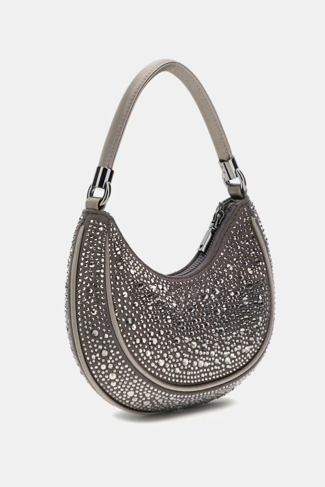 Guess Zalina Taşlı Mini Omuz Çantası Gümüş