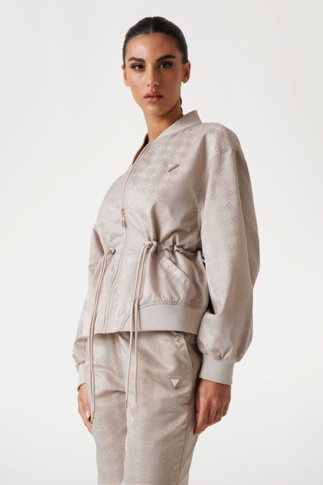 Guess 4G Logolu Bomber Ceket Bej