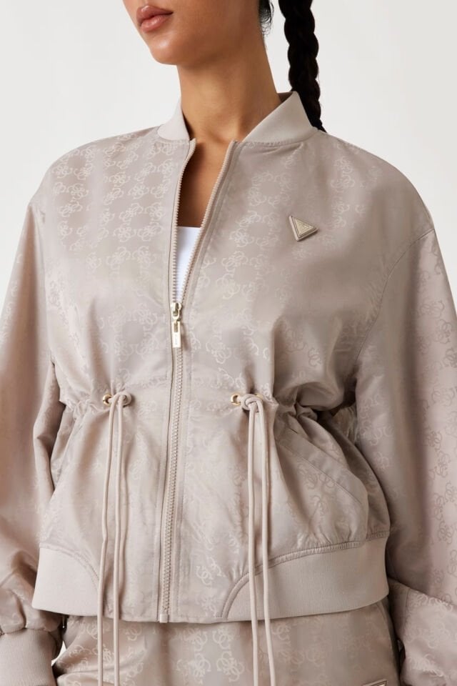 Guess 4G Logolu Bomber Ceket Bej