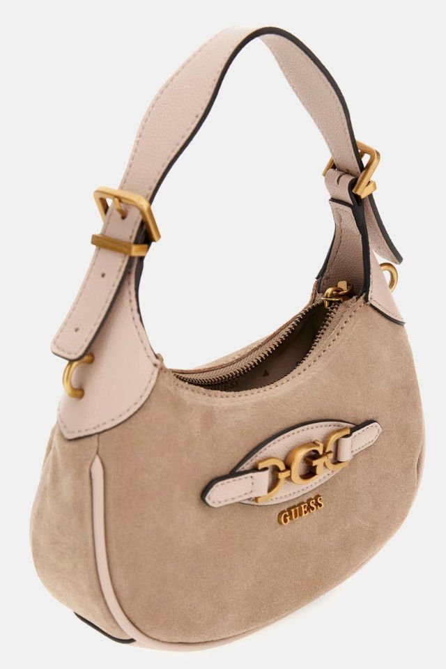 Guess Malva Süet Deri Mini Omuz Çantası Pembe