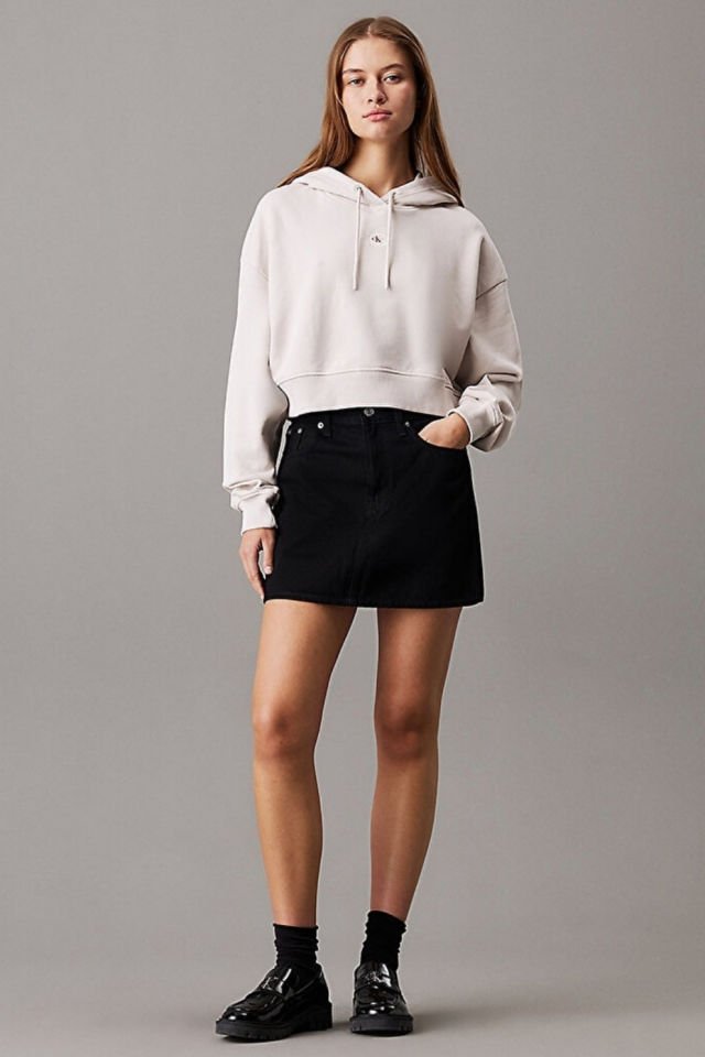 Calvin Klein Woven Label Hoodie Bej