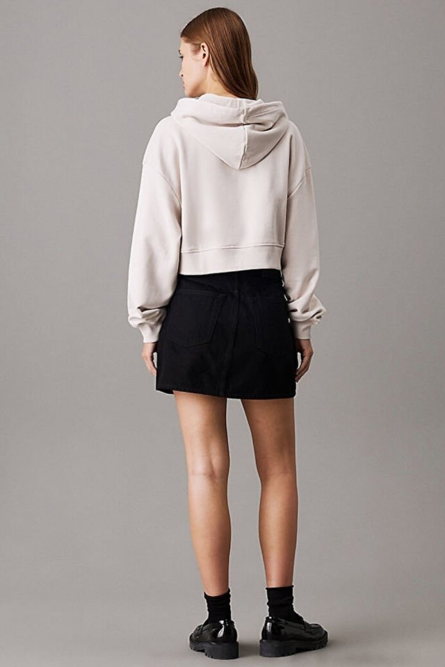 Calvin Klein Woven Label Hoodie Bej