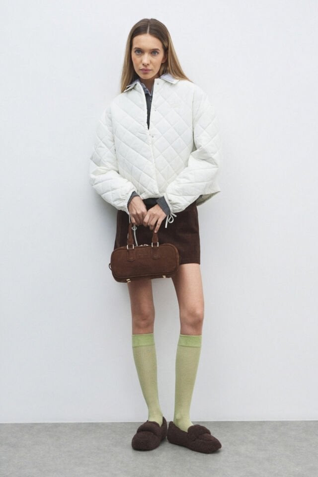 Guess Kadın Yalıtımlı Ceket Beyaz