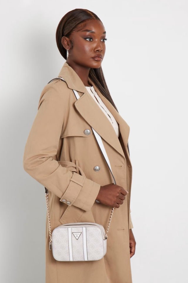 Guess Noreen 4G Logolu Çapraz Çanta Beyaz