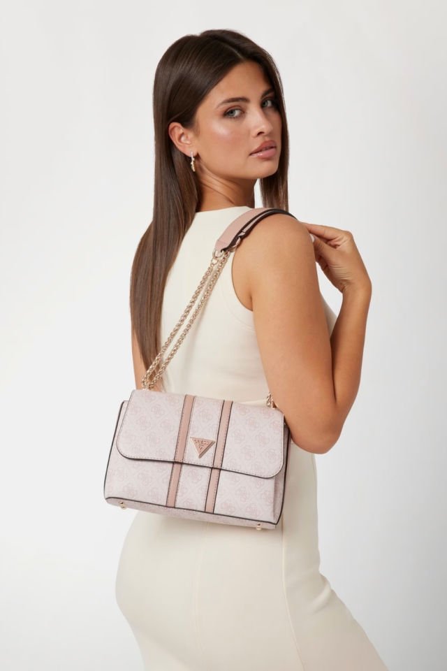 Guess Noreen 4G Logolu Çapraz Çanta Beyaz