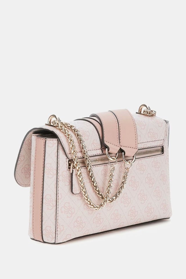 Guess Noreen 4G Logolu Çapraz Çanta Beyaz