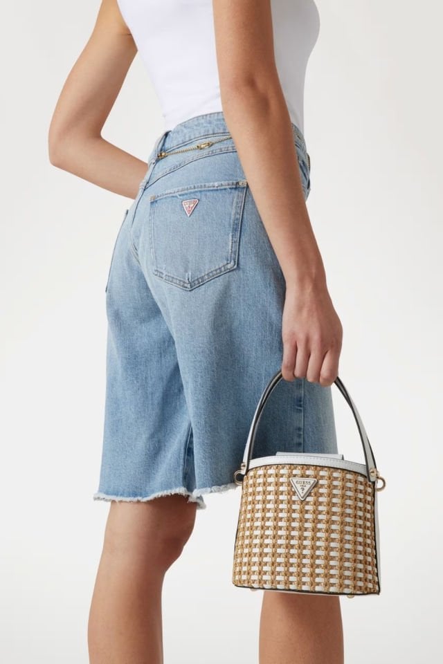 Guess Atalia Rafya Mini Kova Çanta