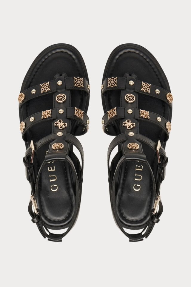 Guess Logolu Bantlı Sandalet Siyah