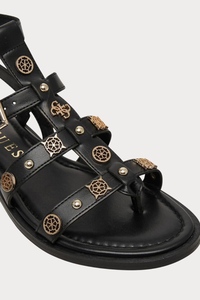 Guess Logolu Bantlı Sandalet Siyah