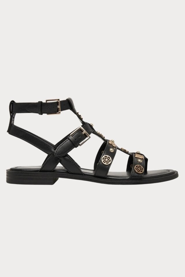 Guess Logolu Bantlı Sandalet Siyah