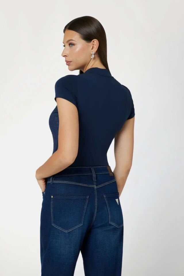 Guess Mock Kadın Mavi Slim Fit T-Shirt