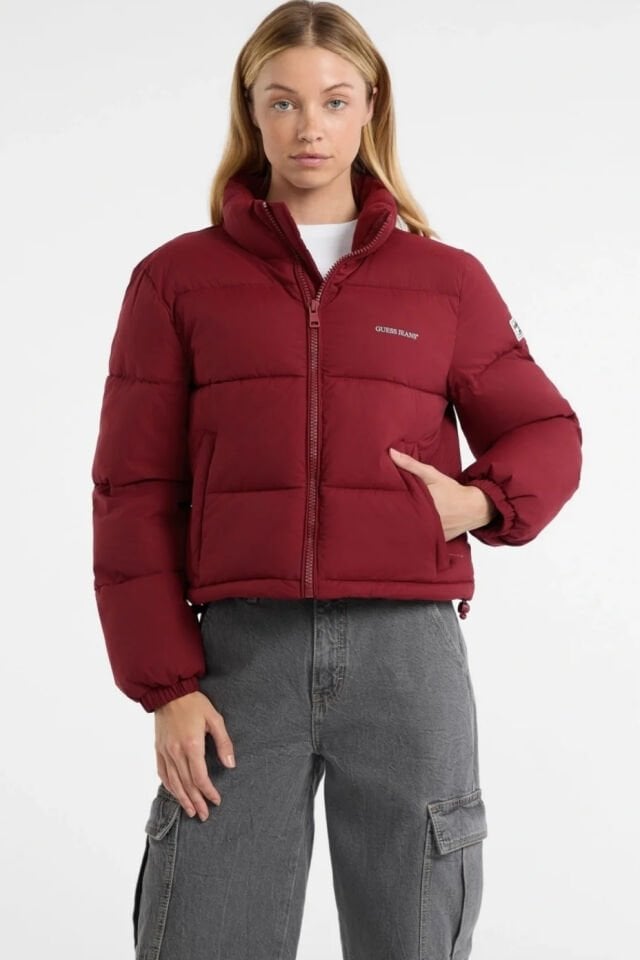 Guess Gj Cropped Kadın Kırmızı Mont