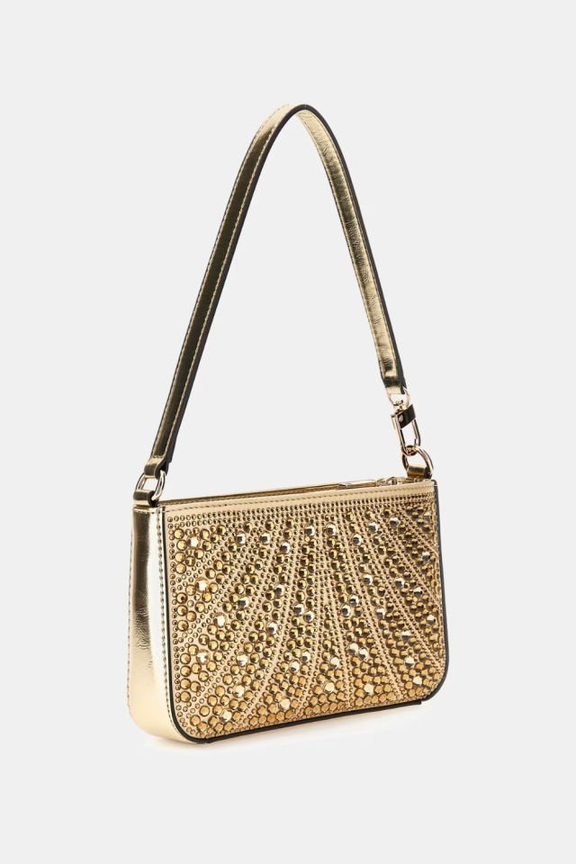 Guess Beauvoir Mini Omuz Çantası Altın Rengi