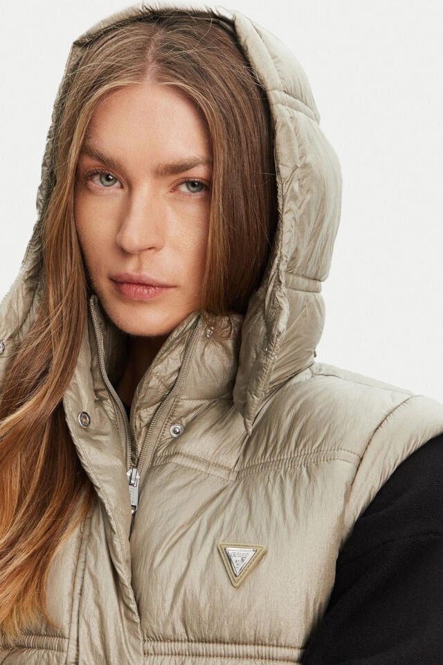 Guess Kadın Dolgulu Yelek Yeşil
