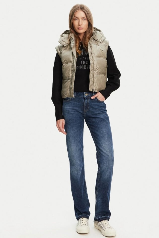 Guess Kadın Dolgulu Yelek Yeşil