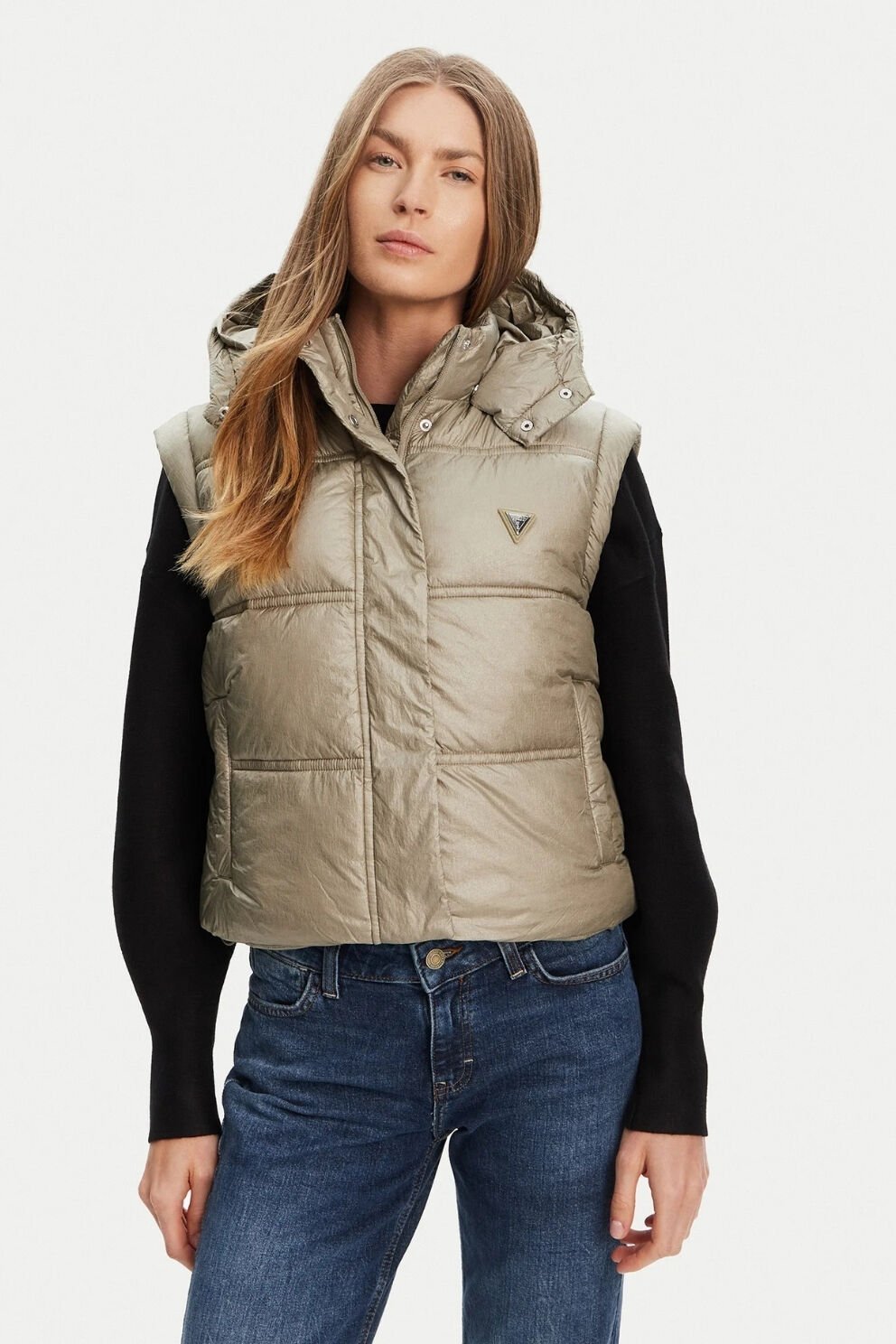 Guess Kadın Dolgulu Yelek Yeşil