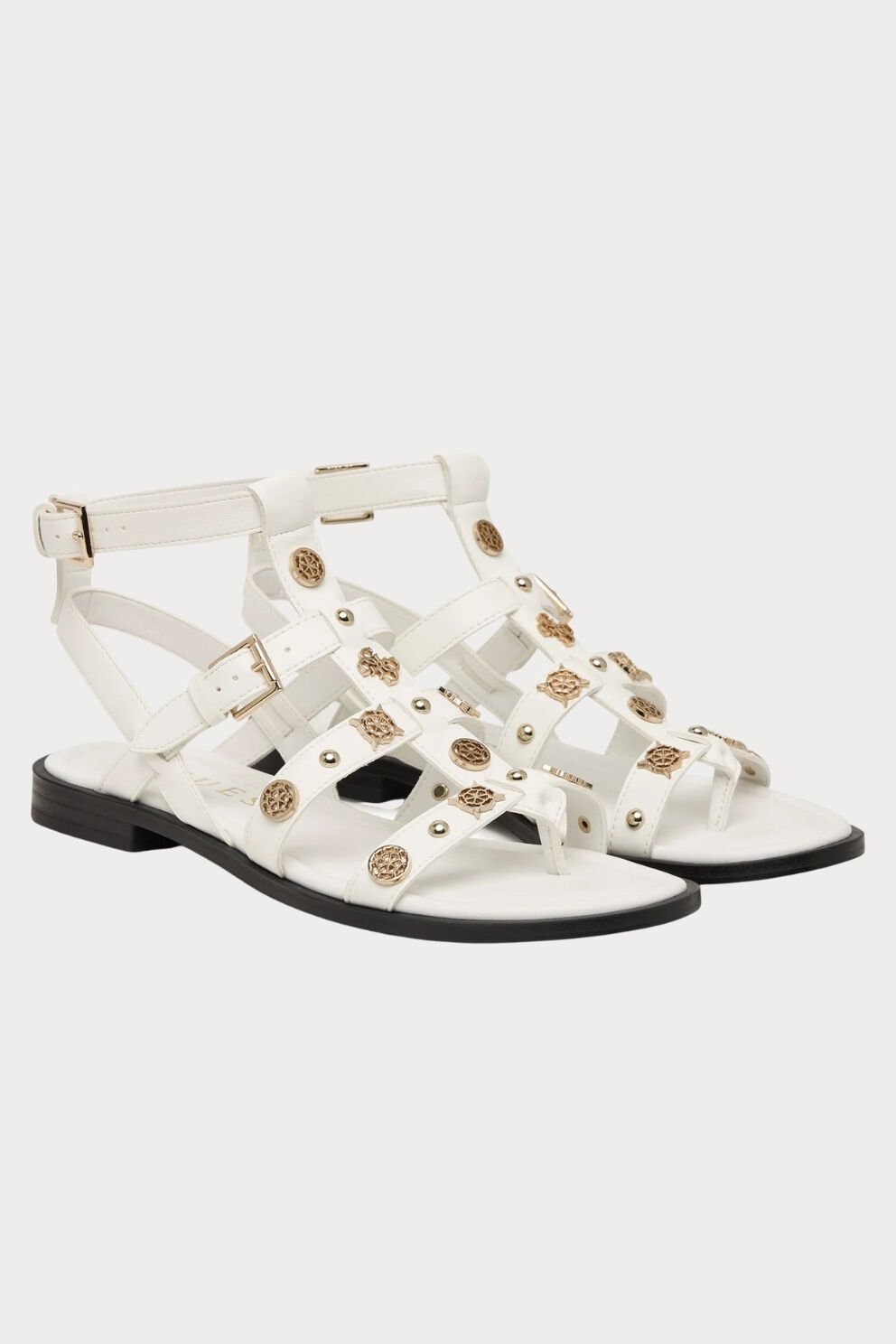 Guess Logolu Bantlı Sandalet Beyaz