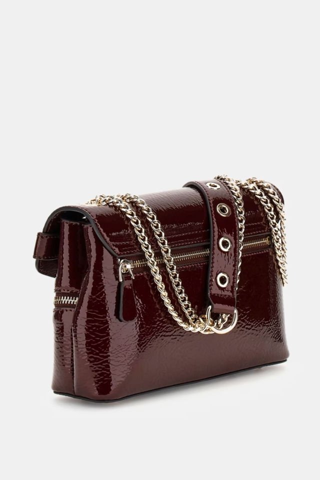 Guess Trissa Rugan Çapraz Çanta Bordo