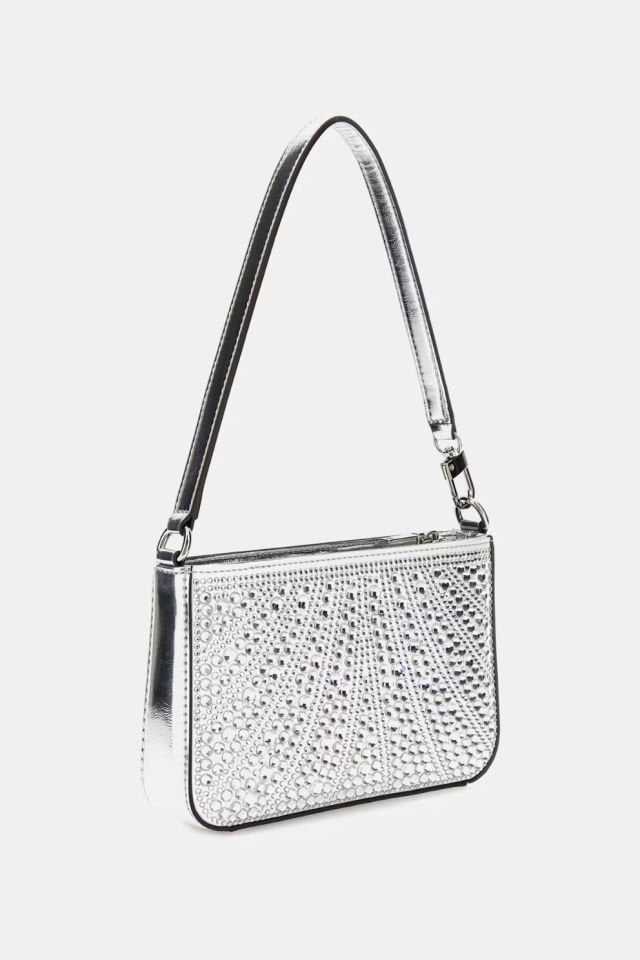 Guess Beauvoir Mini Omuz Çantası Gümüş