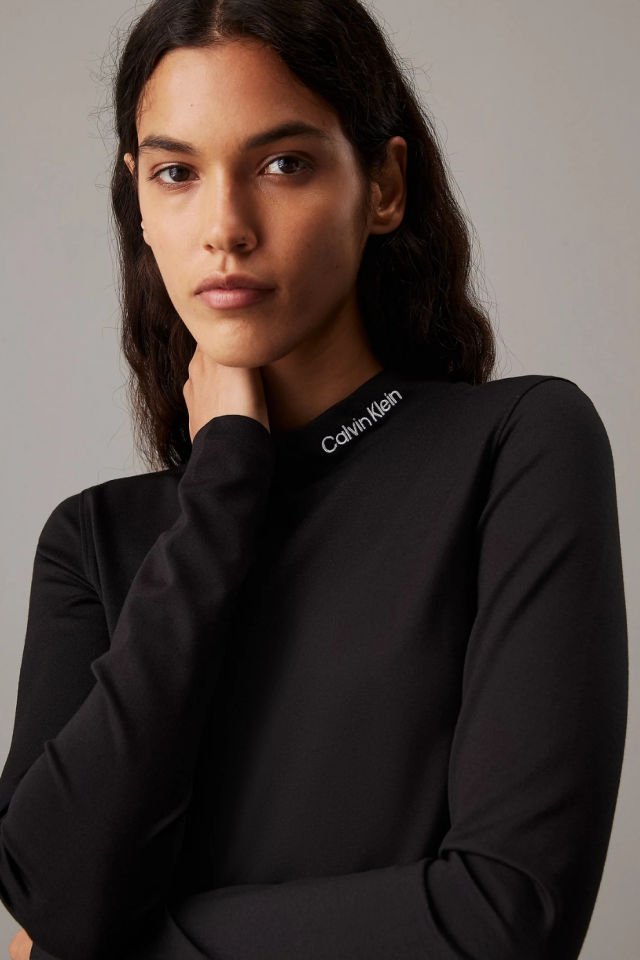 Calvin Klein Milano Jersey Uzun Kollu Üst Siyah