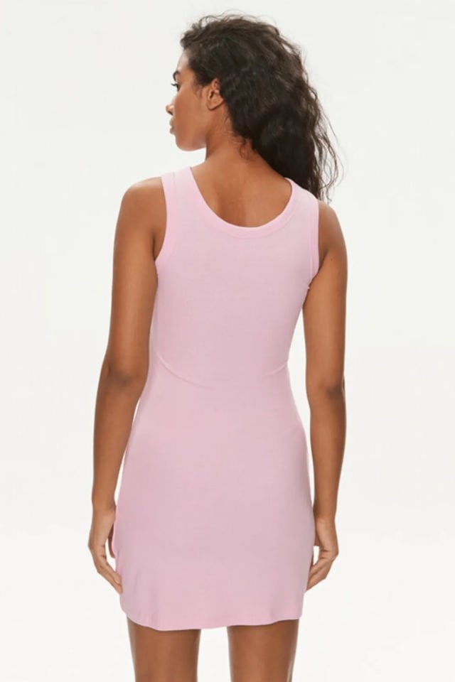 Guess Rib Örgü Mini Elbise Pembe
