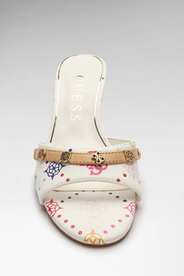 Guess Iory Logo Sandaletler Beyaz