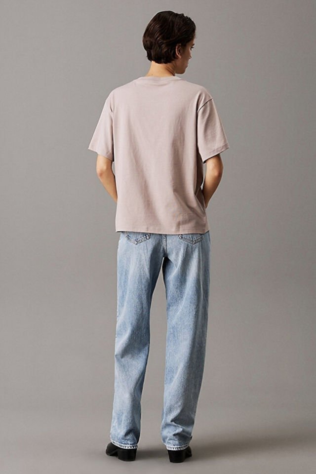 Calvin Klein Kadın Embroidery Monologo T-shirt Bej