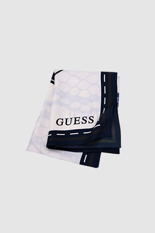 Guess Tivil Square Kadın Ipek Eşarp Mavi