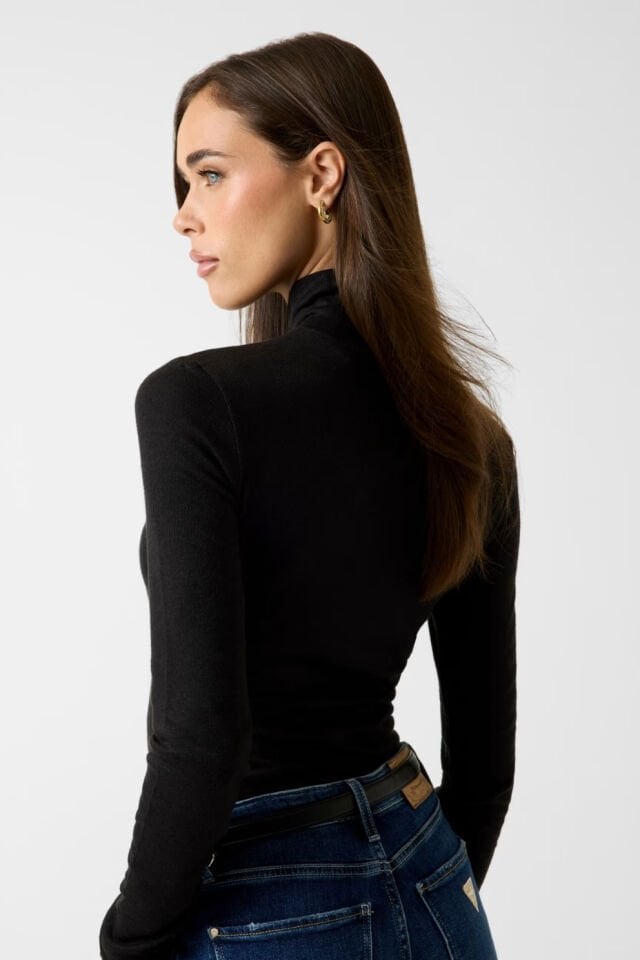 Guess Kaplumbağa Yaka Üst Siyah