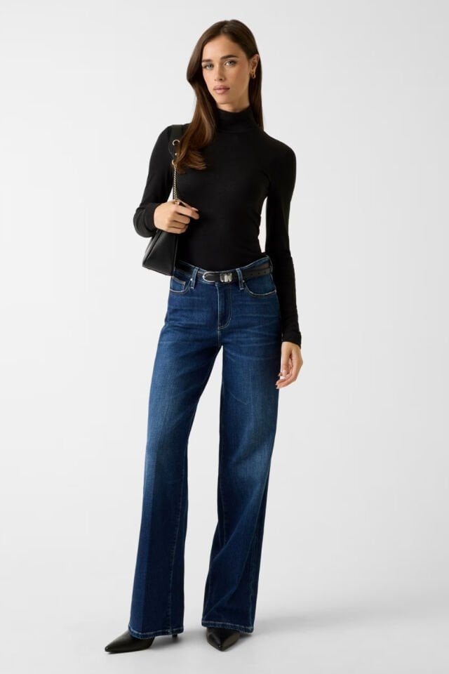 Guess Kaplumbağa Yaka Üst Siyah