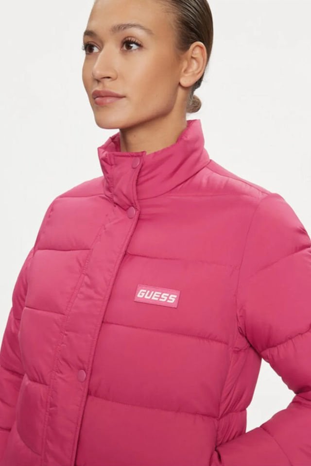 Guess Regular Kalıp Şişme Mont Pembe