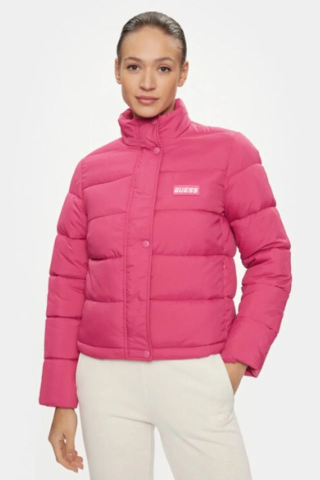 Guess Regular Kalıp Şişme Mont Pembe