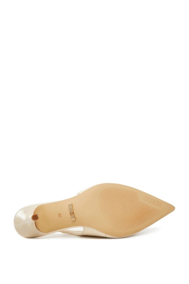 Guess Slıngback Nassır Topuklu Ayakkabı Krem