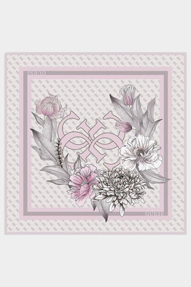 Guess Square Kadın Ipek Eşarp Pembe