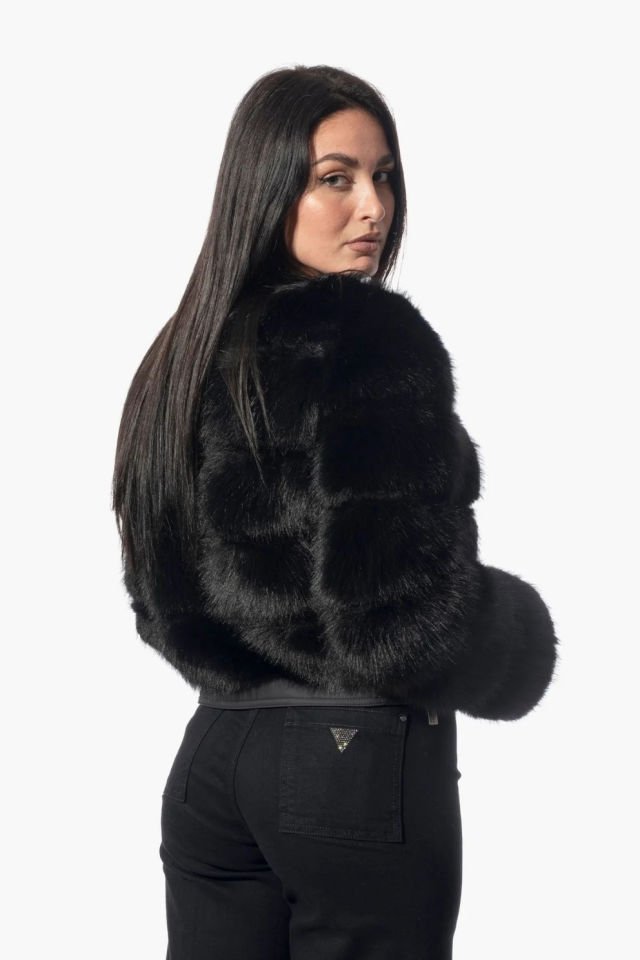 Guess Marciano Suni Kürk Ceket Siyah