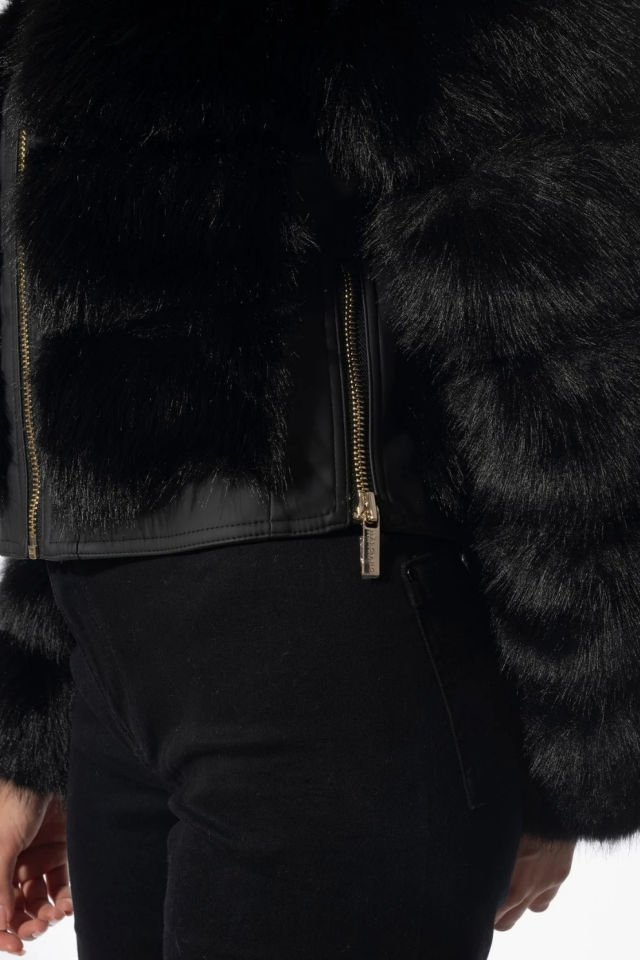 Guess Marciano Suni Kürk Ceket Siyah