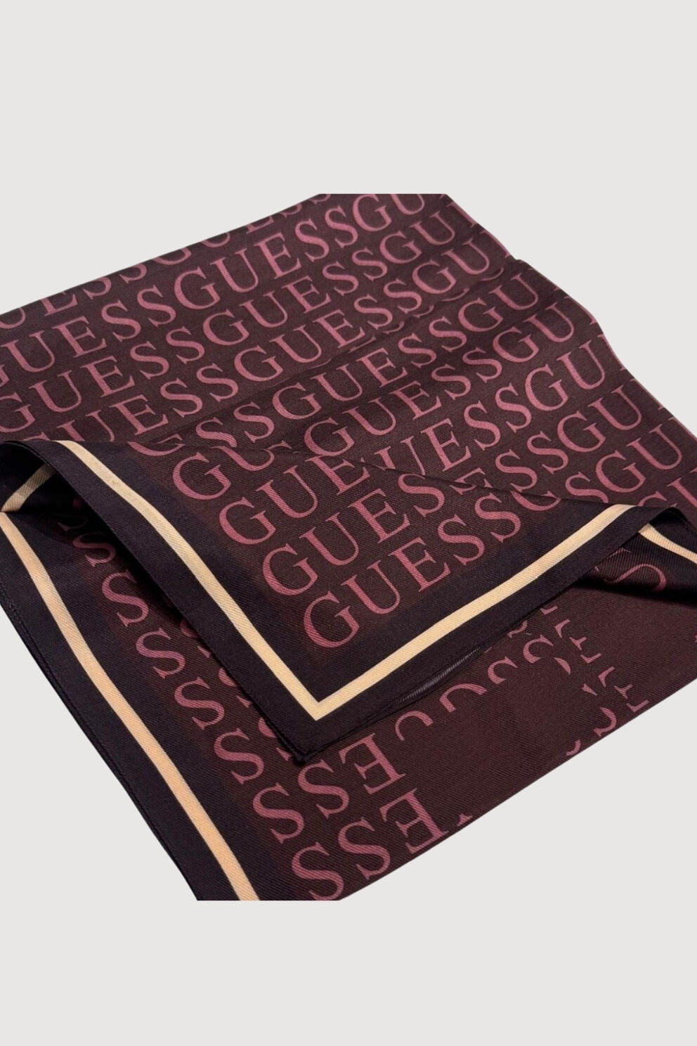 Guess Yün İpek Monogram Şal Bordo