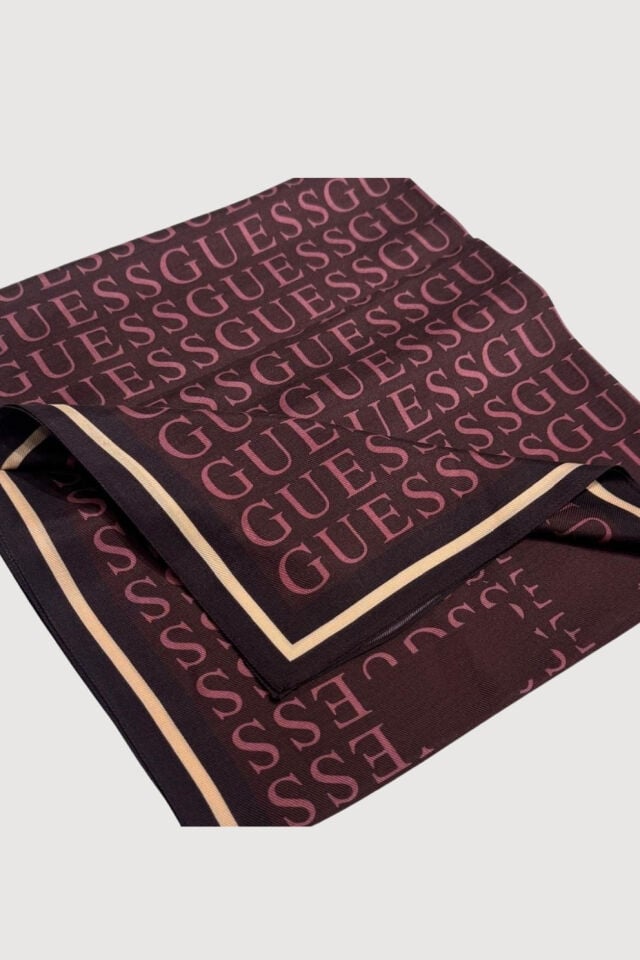 Guess Yün İpek Monogram Şal Bordo