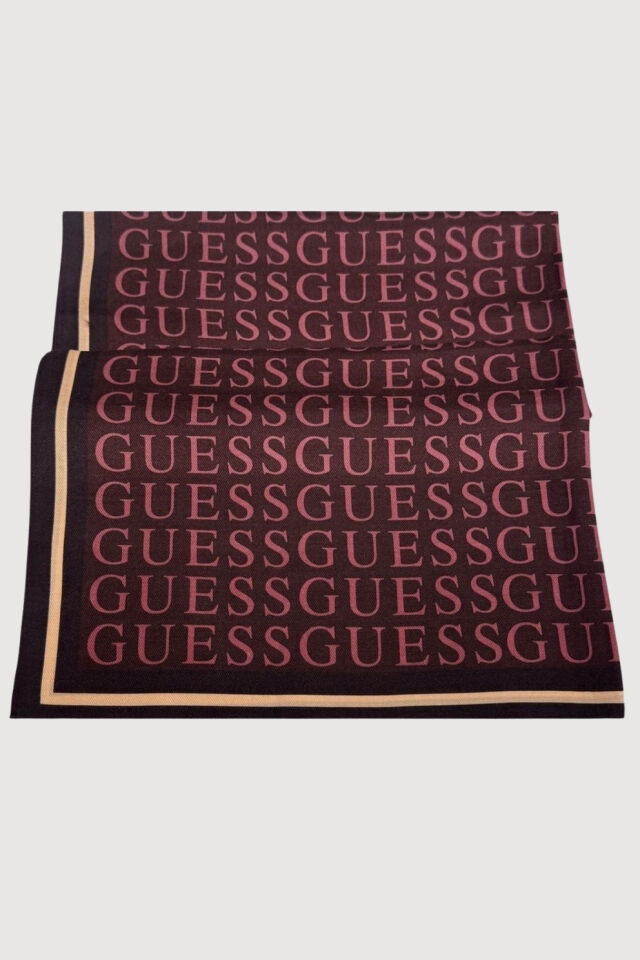 Guess Yün İpek Monogram Şal Bordo