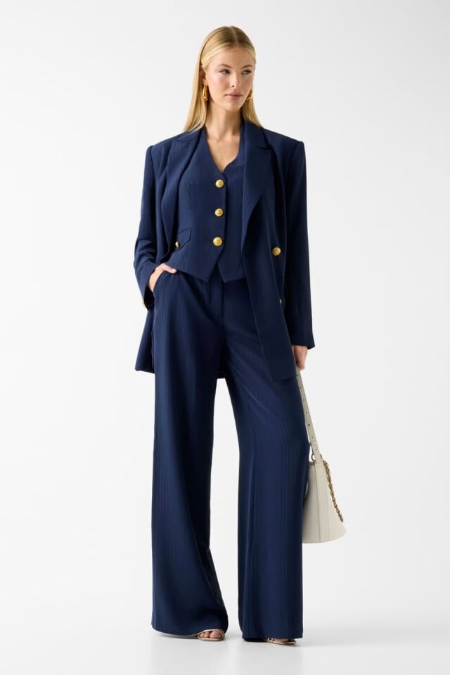 Guess Marciano Çizgili Pantolon Koyu Mavi