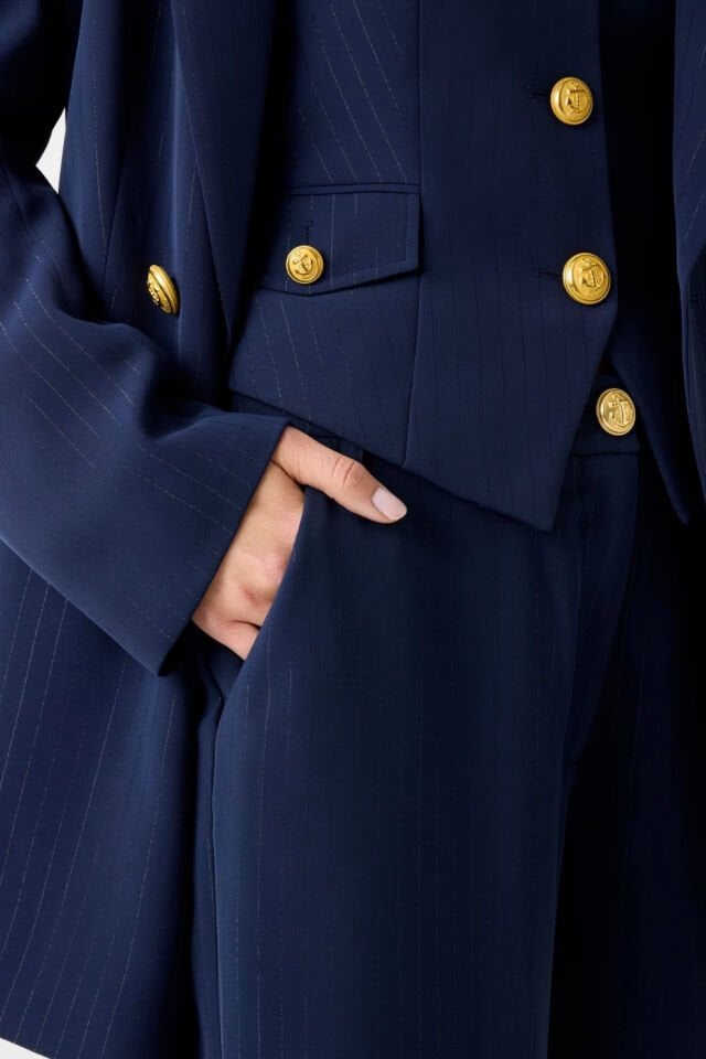 Guess Marciano Çizgili Pantolon Koyu Mavi