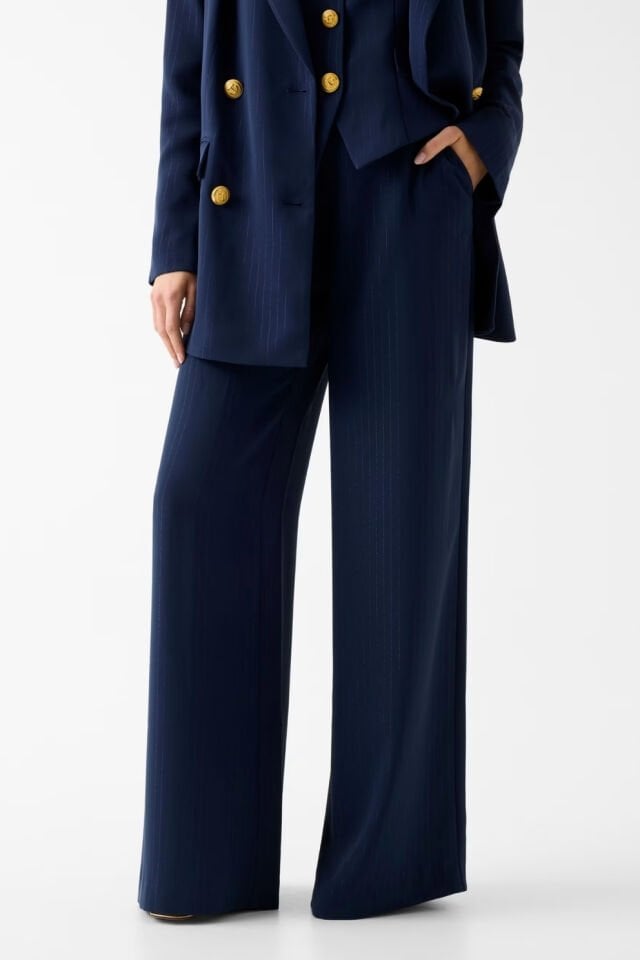 Guess Marciano Çizgili Pantolon Koyu Mavi