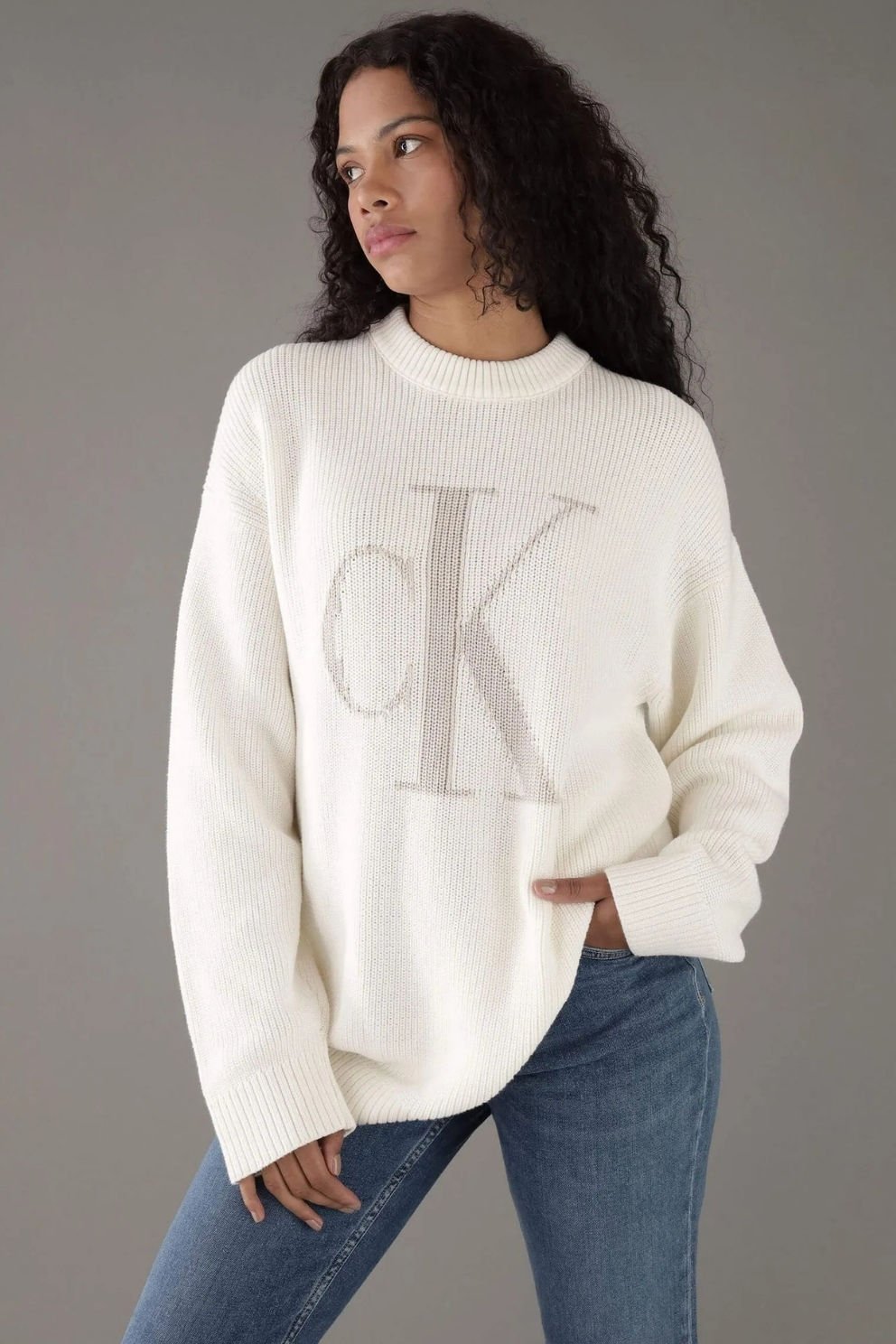 Calvin Klein Monogram Kazak Beyaz