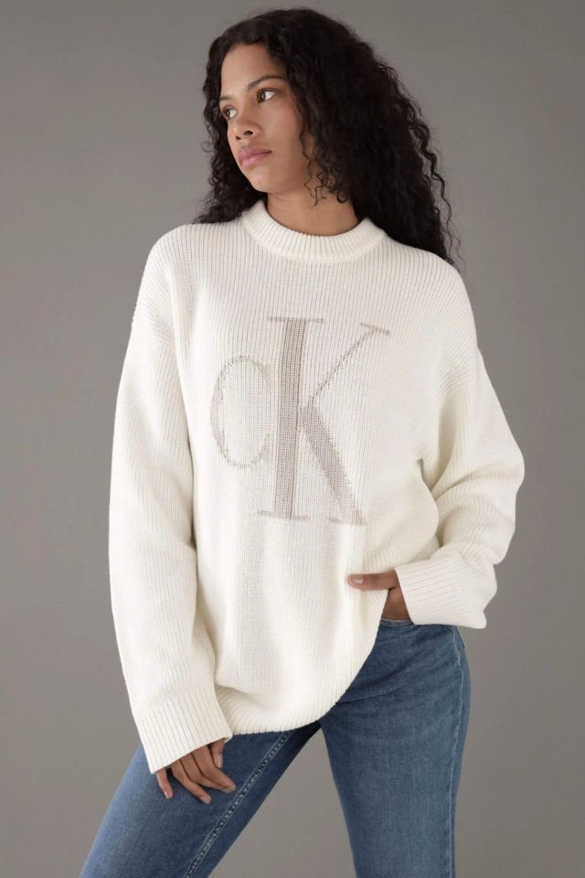 Calvin Klein Monogram Kazak Beyaz