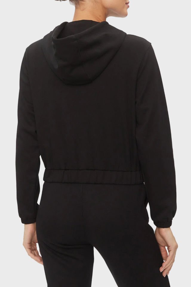 Guess Kapüşonlu Fermuarlı Sweatshirt Siyah