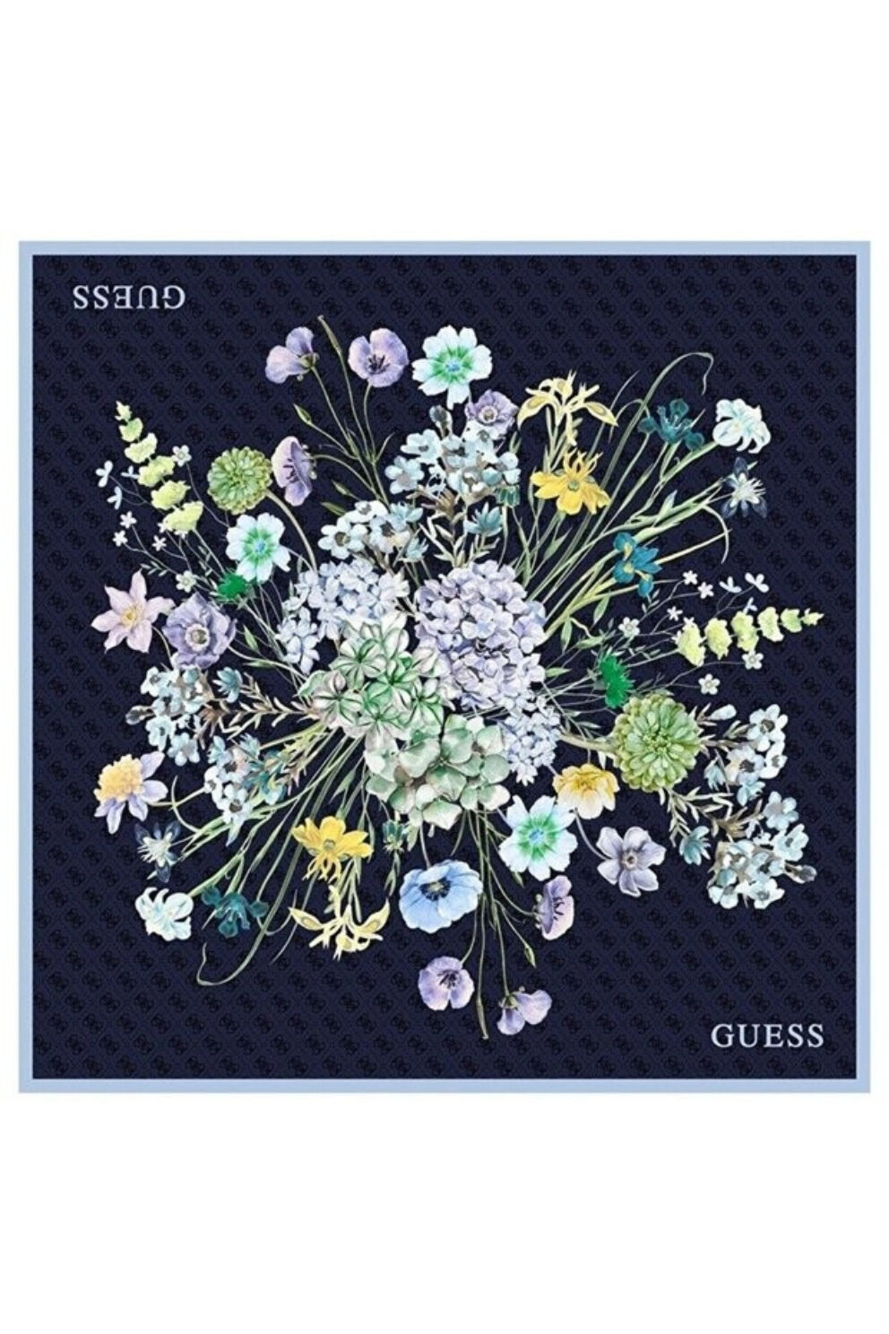 Guess Tivil Square  İpek Eşarp Mavi