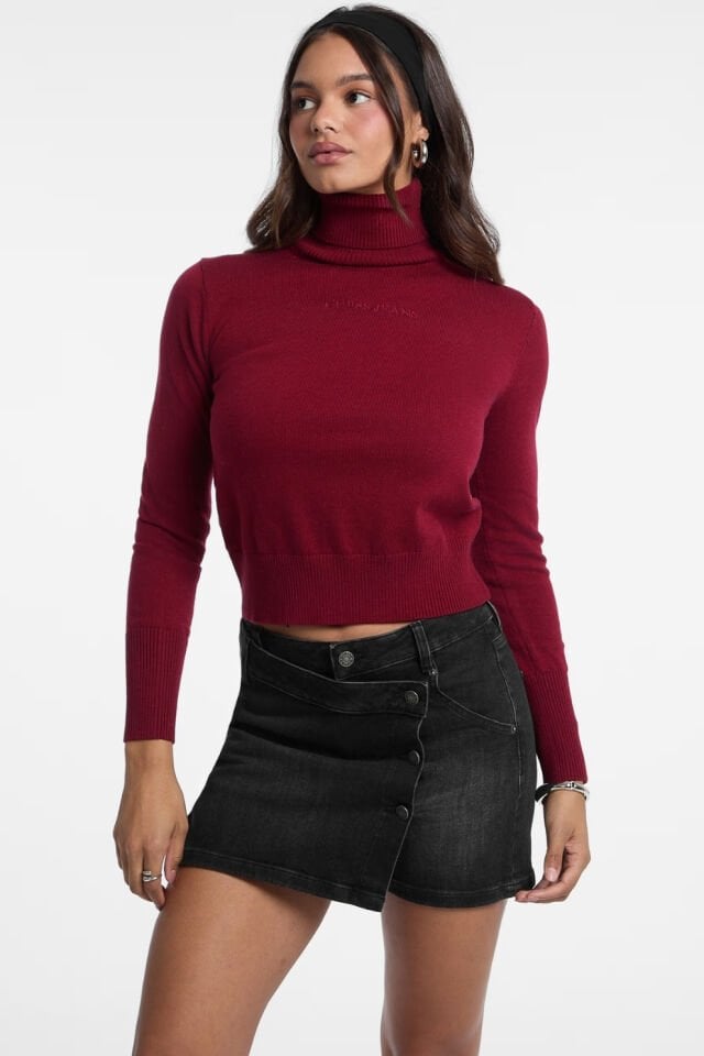 Guess Yün Karışımlı Kazak Kırmızı