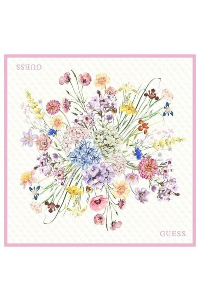 Guess Tivil Square  İpek Eşarp Beyaz